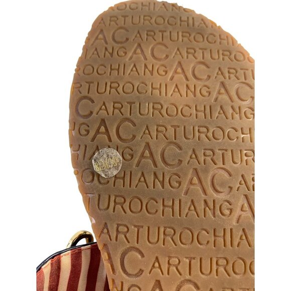 Arturo Chiang Women's Navy Rope Thong Sandals - Picture 6 of 6